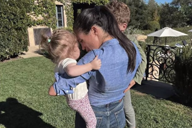Meghan Markle with daughter Lilibet and son Archie in episode five of Netflix docuseries Harry & Meghan.