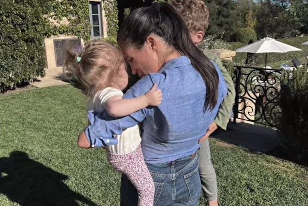 Meghan Markle with daughter Lilibet and son Archie in episode five of Netflix docuseries Harry & Meghan.