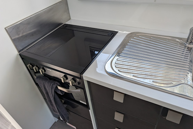 The cooking area was compact but more than enough to cook up meals for a family of four.