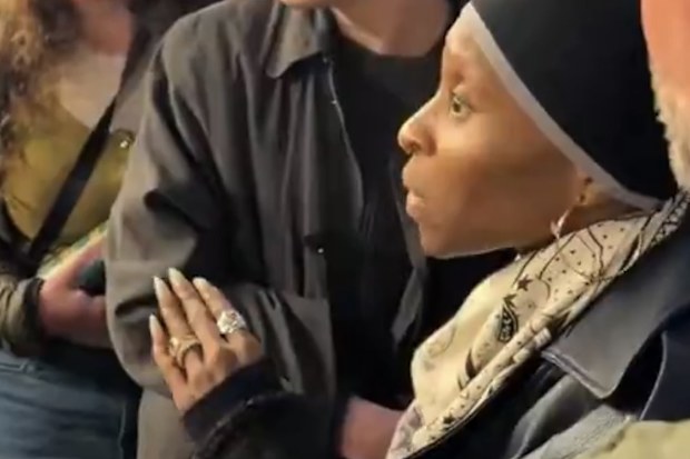 Wicked star Cynthia Erivo calms an agitated fan in London in March 2026.
