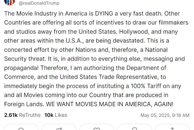 Donald Trump post on Truth Social