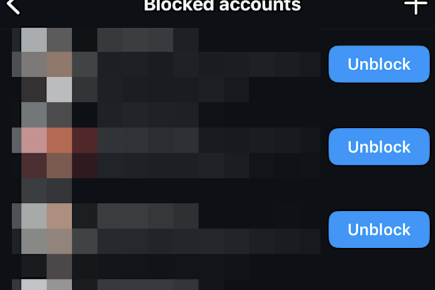 My blocked list includes 46 accounts, though most are spam pages.