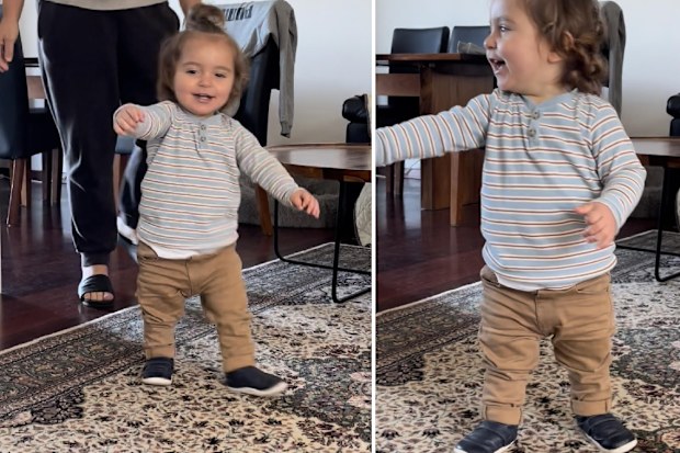 Nikolina Kharoufeh's son Noah walking. 
