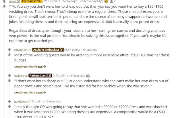 Bride cancels wedding after discovering Reddit thread by fiance complaining about her dress, calling it too expensive