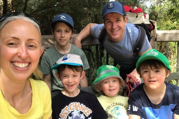 Rebecca with her husband and four sons