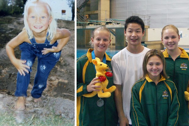 Champion cliff diver Rhiannan Iffland as a child, and as a teen training with the likes of Melissa Wu.