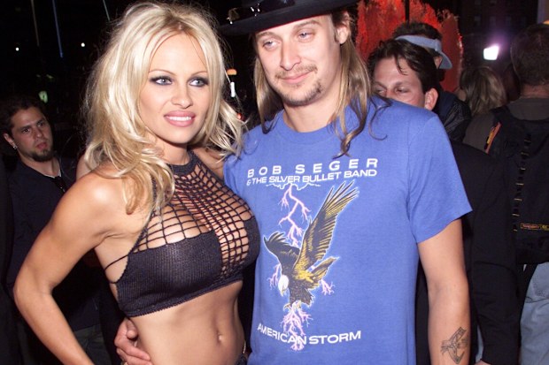 Kid Rock and Pamela Anderson at the 2001 MTV Video Music Awards at the Metropolitan Opera House at Lincoln Center in New York City on September 6, 2001. 