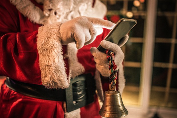 Santa using mobile phone
