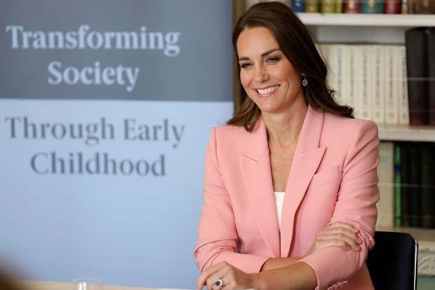 Kate, Duchess of Cambridge smiles during a roundtable with the Royal Foundation Centre for Early Childhood with government ministers, at the Royal Institution, in London, Thursday June 16, 2022. 