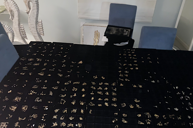 Jewellery supplies covered every surface in Ellis' family home.