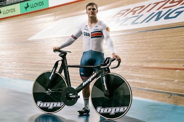 Matthew Richardson with the bike he will use in his attempt to break the nine-second barrier.