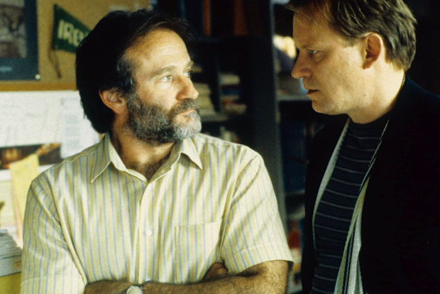 Robin Williams and Stellan Skarsgård in Good Will Hunting (1997).