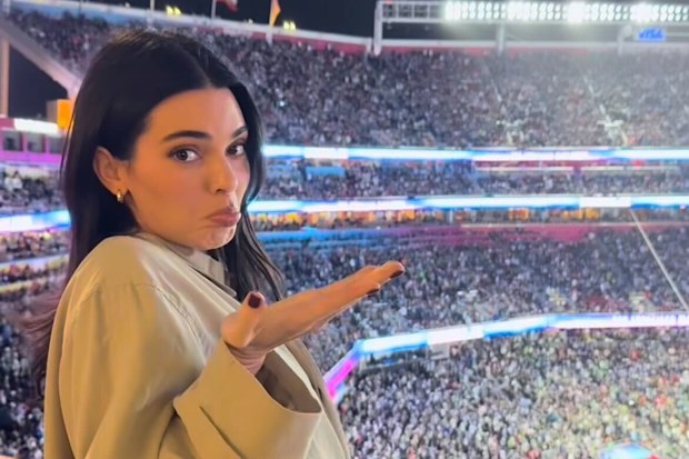 Kendall Jenner at the 2026 Super Bowl