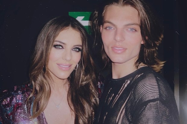 Elizabeth Hurley and Damian Hurley at the premiere of Something Beautiful