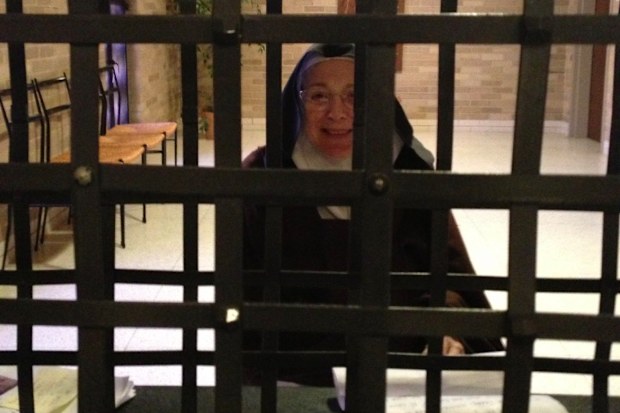 Sister Mary Joseph during a visit at a Carmelite Monastery in Illinois.