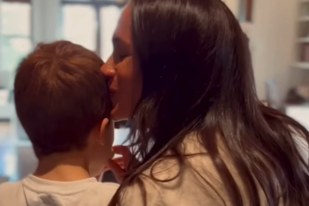 Meghan Markle kisses son Prince Archie in an Instagram video, March 2025
