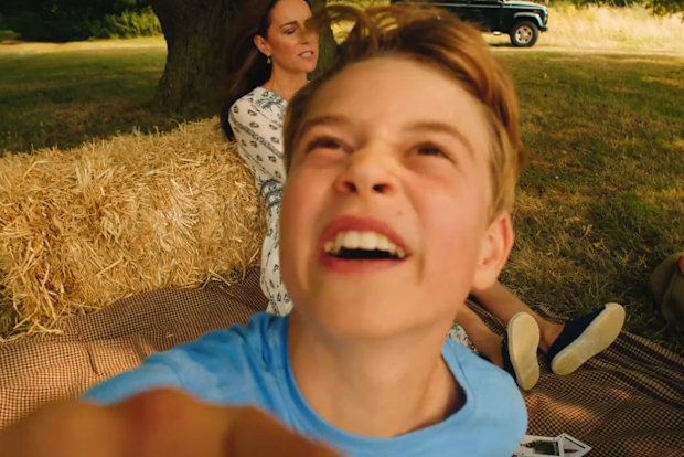 Prince George and the Princess of Wales in a family video