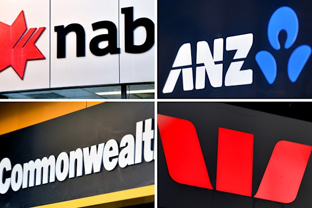 A composite image of signage of Australia's 'big four' banks ANZ, Westpac, the Commonwealth Bank (CBA) and the National Australia Bank (NAB) signage in Sydney, Saturday, May 5, 2018. 