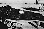 This photo is from the US Air Force's Roswell report released in 1997, which discusses the alleged UFO incident. The document said reports of body bags were used to cover crash dummies in the testing of an advanced balloon. (US Air Force)