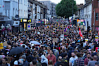 Anti-racism counter protesters gathered ahead of a potential anti-immigration protest on August 7, 2024 in Walthamstow, United Kingdom. 