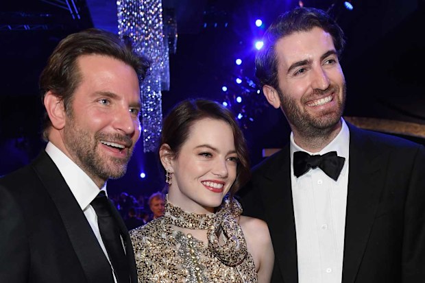 Bradley Cooper, Emma Stone and Dave McCary attend the Screen Actors Guild Awards.