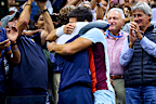 Carlos Alcaraz embraces his coach.