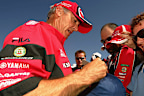 <p>Australian motor racing legend Peter Brock was killed on September 8, 2006 in an accident while racing in a rally event in Western Australia.</p><p>Known as Peter Perfect for his sublime driving talent, Brock dominated the Australian racing car scene in the 1970s and 1980s. He won the touring car series championships in 1978 and 1980.</p>