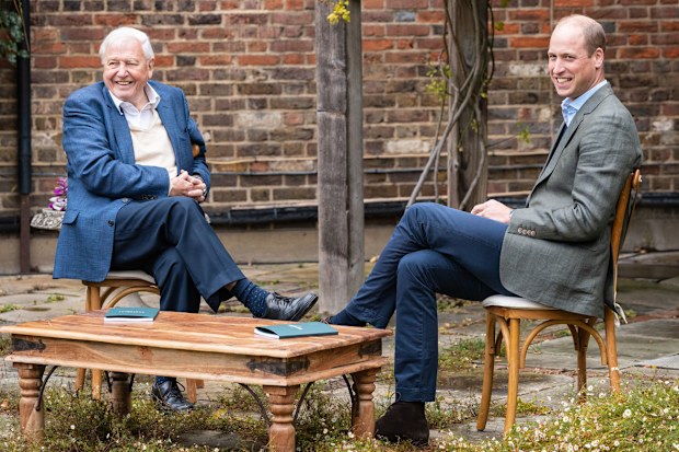 Prince William, Duke of Cambridge and Sir David Attenborough discuss The Earthshot Prize at Kensington Palace, in London, England