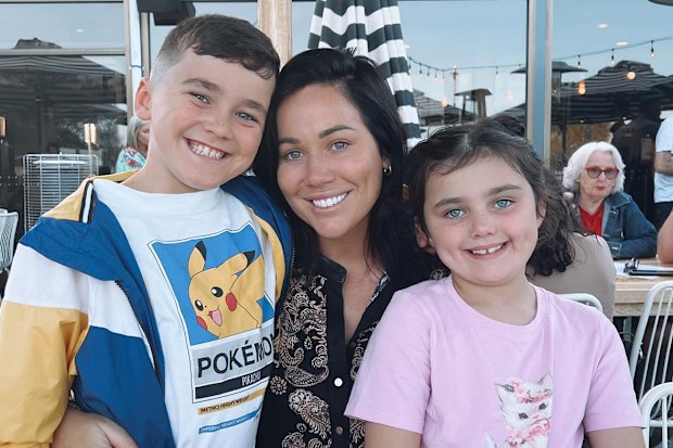 Sophie Cachia with her children