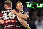 Matt Lodge is embraced by Daly Cherry-Evans during Manly's elimination final win over the Bulldogs.