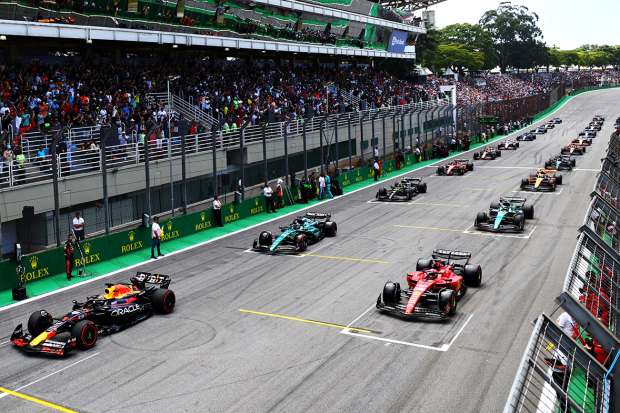 The grid for the 2023 Brazilian Grand Prix ahead of the formation lap.
