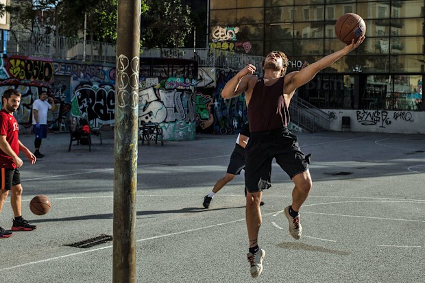 People play basketball outdoors on May 02, 2020 in Barcelona, Spain.