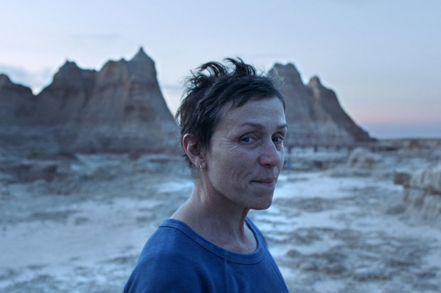Frances McDormand in a scene from the film "Nomadland" 
