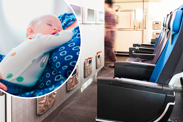 baby on plane seats