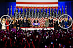 Donald Trump speaks at the Palm Beach County Convention Centre as he claimed victory in the US election.
