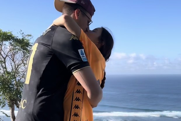 Brittany Hockley and Ben Siegrist the morning of their wedding in Bali