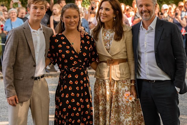 King Frederik X and Queen Mary of Denmark, with Princess Isabella and Prince Vincent, arrive at Graasten in the south of Denmark ahead of their summer stay at Graasten Palace, Monday July 28 2025.