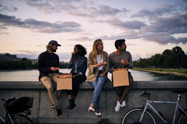 Shot of friends spending time together outside