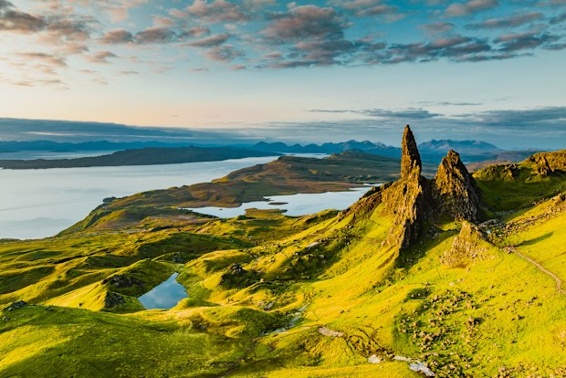 Drone View Over Old Man Of Storr, Isle Of Skye, Scotland