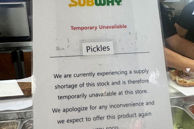 Subway pickle shortage