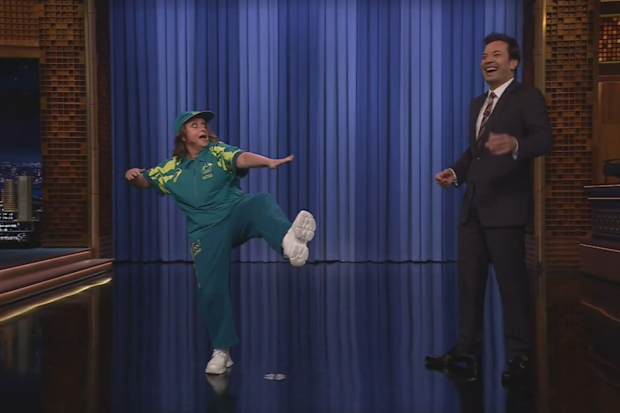 US talk show host Jimmy Fallon has paid a cheeky tribute to Australian breaker Raygun