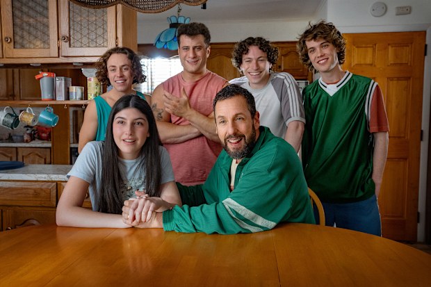 Maxwell Jacob Friedman, Conor Sherry, Ethan Cutkosky, Philip Fine Schneider, Sunny Sandler and Adam Sandler in Happy Gilmore 2