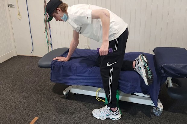 Kane Valentine has spent the last 18 months in physio and rehab regaining basic skills he lost because of the accident. 