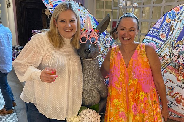 Anna Baker poses with Australian fashion designer Camilla Franks, who is one of her high-profile clients.