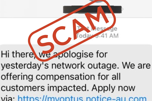 A scam targeting Optus customers following the network outage.