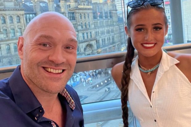 Tyson Fury with daughter Venezuela