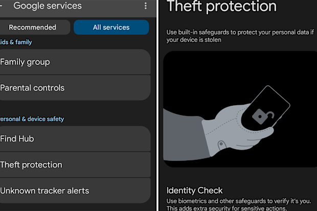 google pixel identity check set up on mobile phone