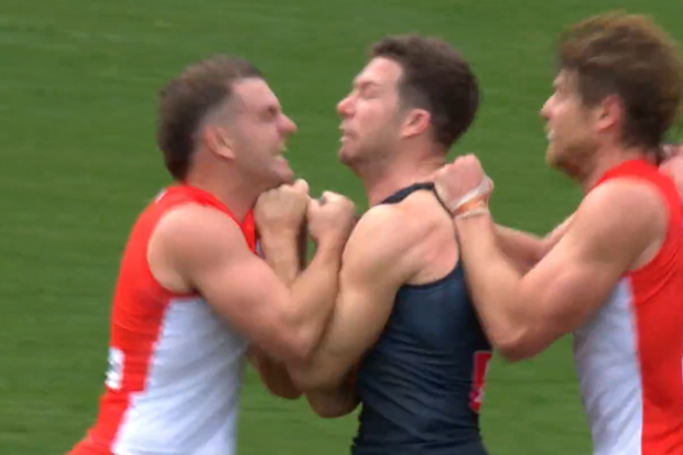 Tom Papley and Toby Green go at it.