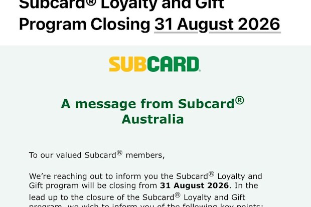 Subway closes its loyalty program