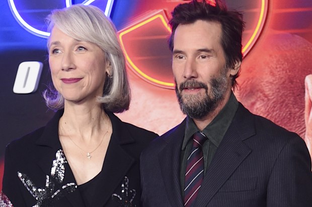 Alexandra Grant, left, and Keanu Reeves